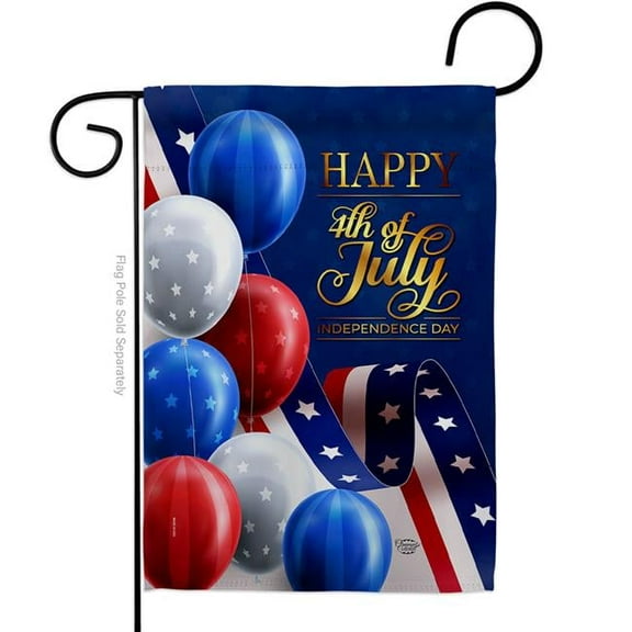 Ornament Collection G192545-BO 13 x 18.5 in. July Fun American Fourth of July Vertical Garden Flag with Double-Sided House Decoration Banner Yard Gift