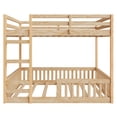 thumbnail image 5 of Tcbosik Full Over Full Size Bunk Bed with Built-in Ladder, Wood Bed Frame with Safety Guardrail, Space Saving, Easy Assembly, Natural, 5 of 9