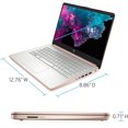 thumbnail image 3 of HP 14 Business Laptop, 14 Inch HD Display, Intel Celeron N4120, 8GB RAM, 192GB (64GB eMMC + 128GB SD Card), Windows 11, 1 Year Office 365, HDMI, Webcam, Rose Gold, 3 of 6