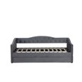 thumbnail image 6 of Harper & Bright Designs Twin Size Upholstered Daybed with Trundle, Velvet Sofa Bed Frame with USB Charging, Gray, 6 of 9