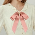 thumbnail image 6 of Milageto Women Pre Tied Bowknot Brooch Bead Bow Tie Brooch Pin for Blouse Shirts Coat Pink, 6 of 8