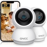 2K Cameras for Home Security, Indoor Pan/Tilt Security Camera for Baby Monitor/Pet Camera, Motion Detection, Night Vision, 2-Way Audio, 24/7 SD Card Storage & Optional Cloud, 2.4/5GHz WiFi, 2 Pcs