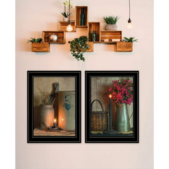 Trendy Decor 4U Country Candlelight Collection Framed Wall Art VBOY388-704G