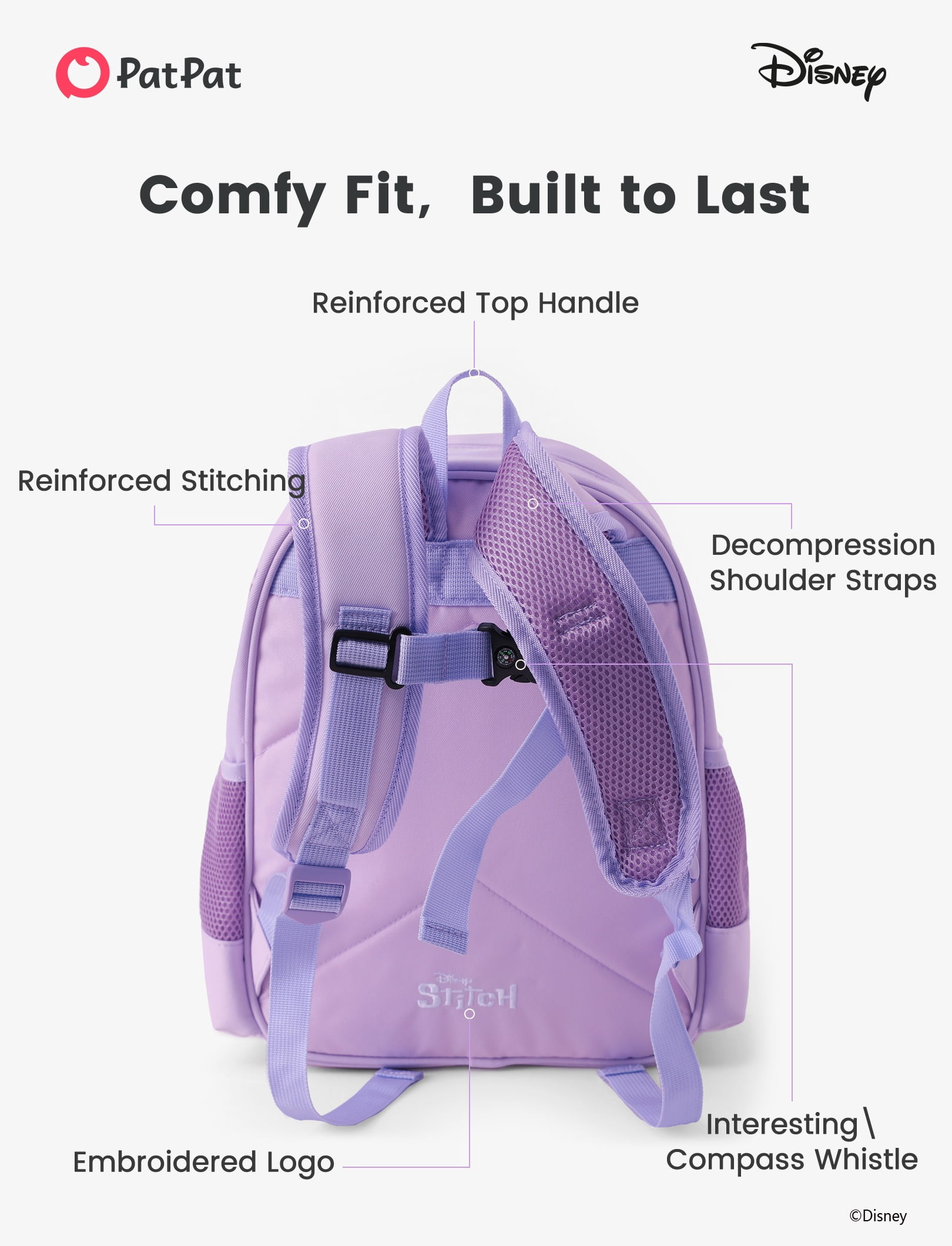 Disney Stitch Angel Girls Cute Backpack Water Resistant Toddler Backpack School Kids Elementary Bookbag