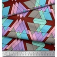 thumbnail image 2 of Soimoi Red Cotton Poplin Fabric Triangle Geometric Print Fabric by Yard 56 Inch Wide, 2 of 3