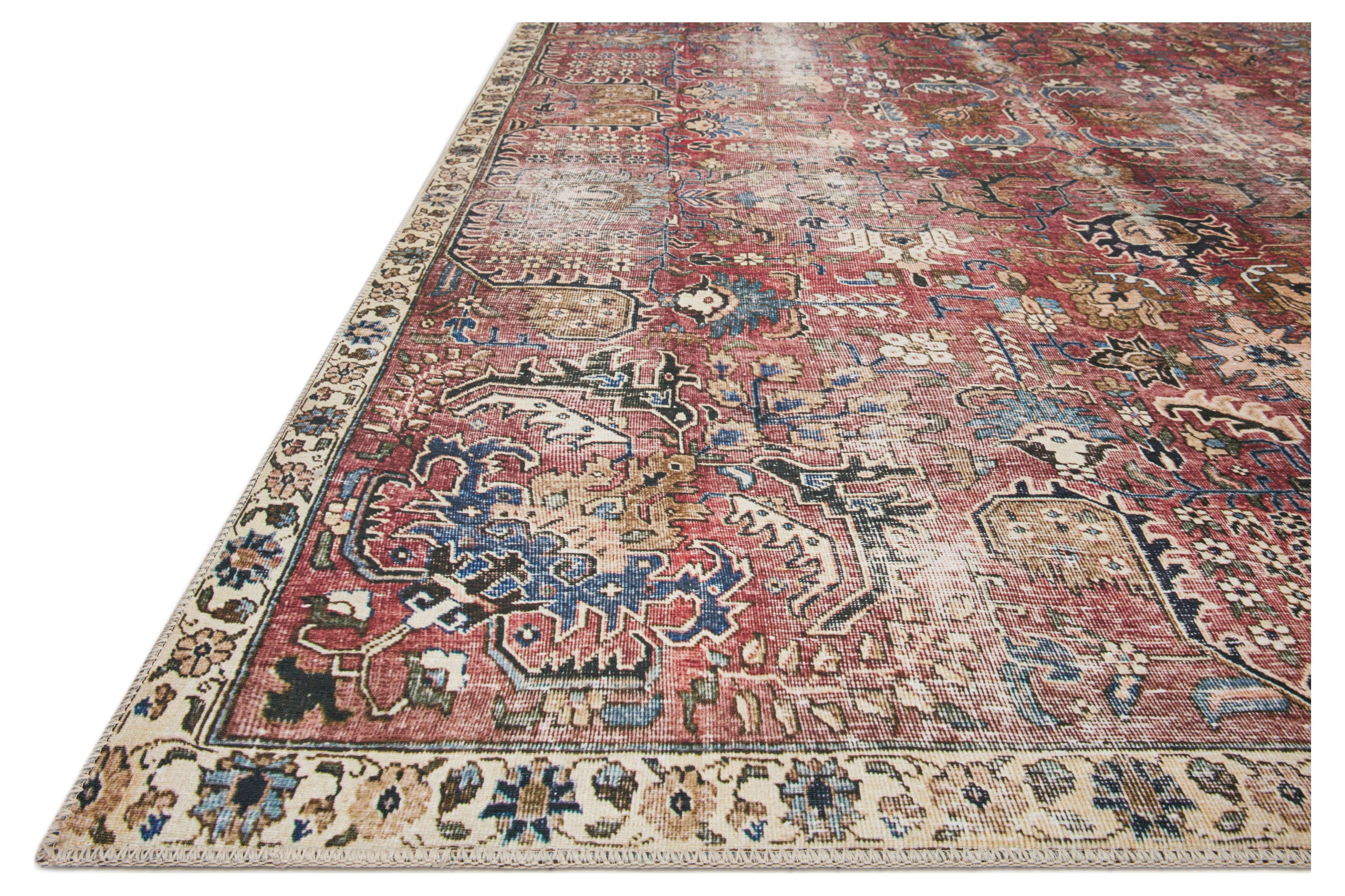 Chris Loves Julia x Loloi Jules Merlot/Multi 7'-6" x 9'-6" Area Rug