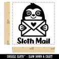 thumbnail image 2 of Sloth Mail Self-Inking Rubber Stamp Ink Stamper - Yellow Ink - Small 1 Inch, 2 of 7