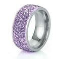thumbnail image 2 of EOEMY Pink/Blue/Purple Aaa Cz Silver Band 8mm Men Women'S Stainless Steel Ring Sz 6-12, 2 of 6
