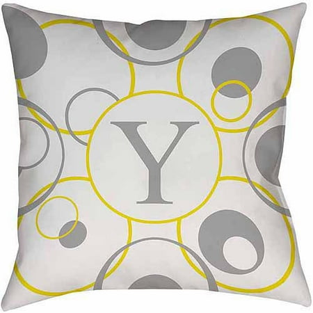 Thumbprintz Circle Variations Monogram Yellow Decorative Pillows