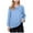 H-a-Sky Blue, variant on 2025 Women's Casual V Neck Ladies Tops Pullover 3/4 Sleeve Solid Women Shirts and Tops Color Base Top Woman Blouse Plus Size Tops for Women Plus Size Dressy