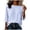 *Light Blue, variant on VBVC Women's Cotton Linen 3/4 Sleeve Tops , Ladies' Crew Neck Striped Shirts , Casual Basic Tunic Blouses For Women, S-2XL