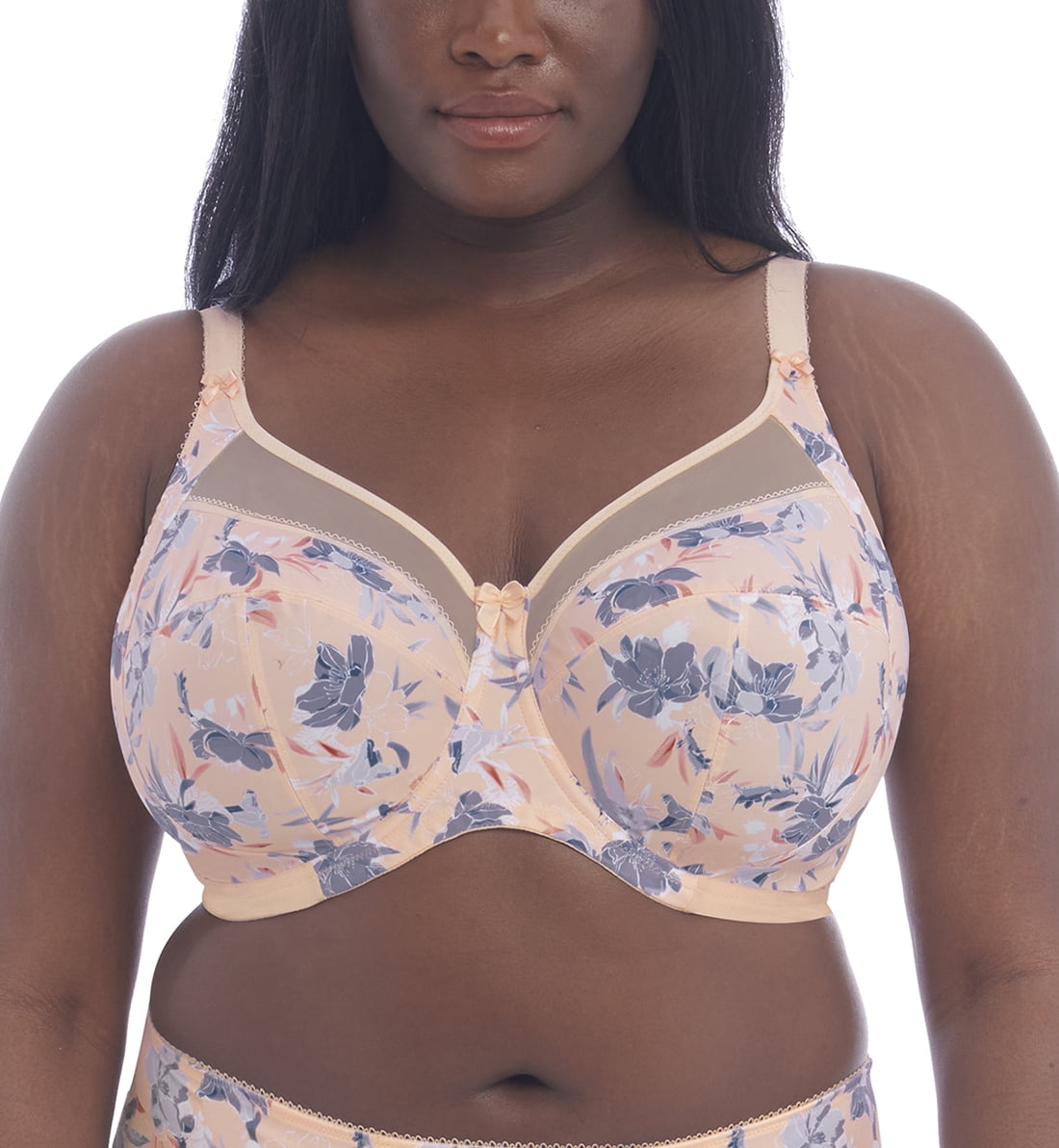 Underwire Full Coverage Bra Wide Straps Support Panels Plus Size 34 36 38  40 42 44 / C D E F G H I J (34J, Ivory)