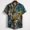 Green, variant on Floenr Mens T Shirts,Mens Ethnic Short Sleeve Casual Cotton Linen Printing Hawaiian Shirt Blouse