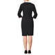 thumbnail image 3 of INSPIRE CHIC Vestido Lápiz de Manga 3/4 para Mujeres con Contraste de Color y Escote en V, Elegante Vestido de Trabajo, Talla XL, Negro, 3 of 5