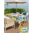 thumbnail image 5 of Outdoor Tablecloth with Umbrella Hole for Patio/Picnic/Party/Camping, Summer Lemon Waterproof Table Cloth Rectangle Table Cover Washable, Coastal Starfish Shells Pastoral Floral Blue Plaid (54"x 80"), 5 of 8