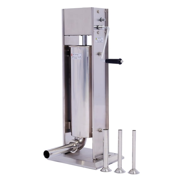 Sausage Stuffer Stainless Steel, 7L/15LB Vertical Sausage Maker, Dual Speed Meat Filler with 4 Tubes