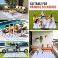 thumbnail image 4 of Blue Grid Outdoor Rug for Patio/Deck/Porch, Non-Slip Large Area Rug 3 x 5 Ft, Checkered Plaid Gingham Lattice Trellis Print Indoor Outdoor Rugs Washable Area Rugs, Camping Rug Carpet Runner, 4 of 8