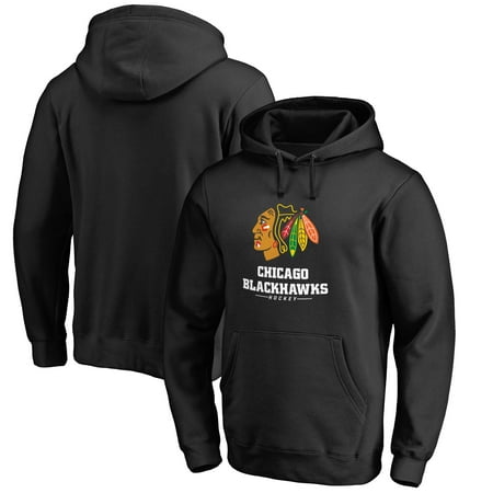 - Chicago Blackhawks Big & Tall Team Lockup Pullover Hoodie - Black