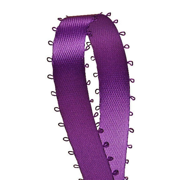 3/16" Double Face Satin Picot Ribbon Feather Edge 50 Yds-Purple