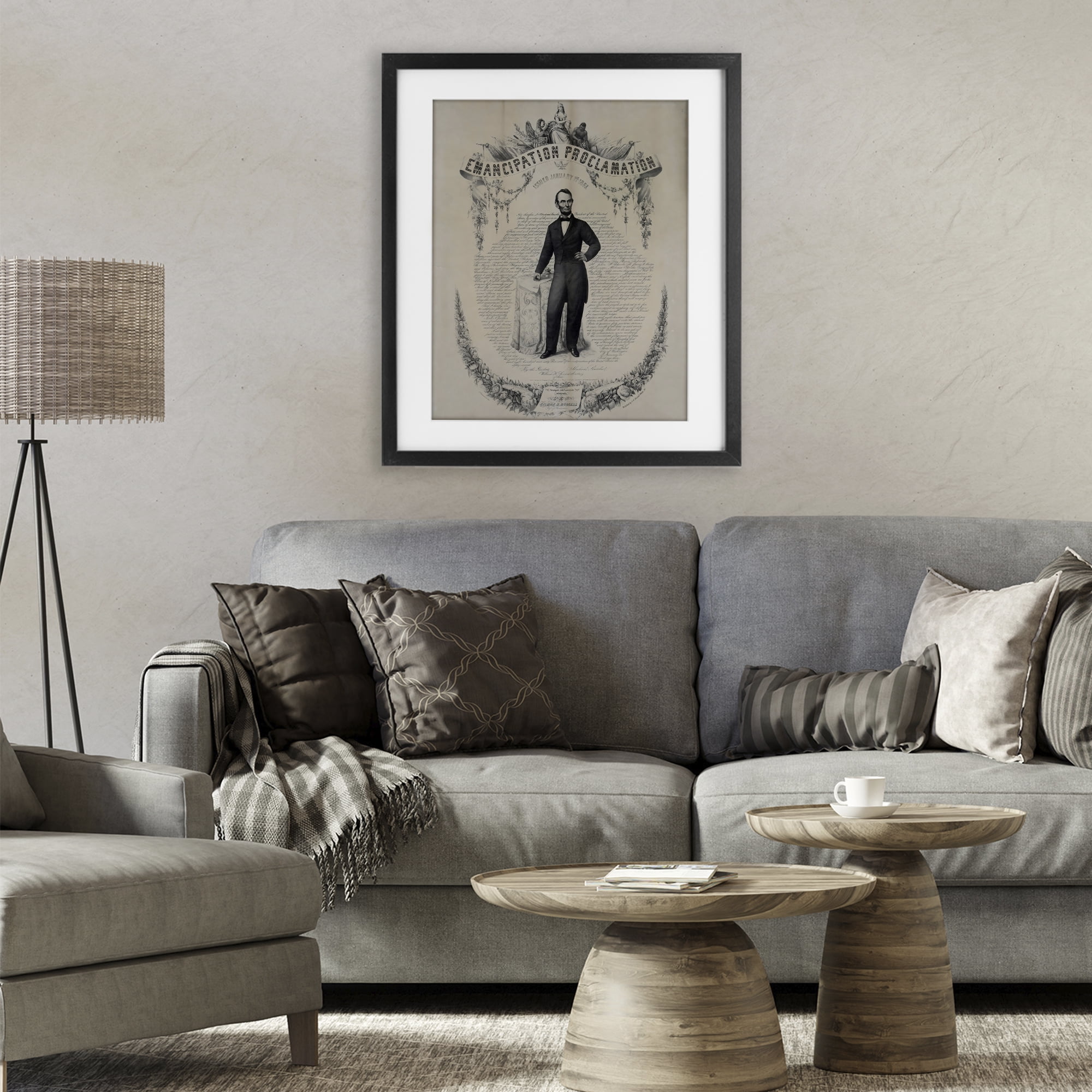 Stupell Industries Lincoln with Emancipation Proclamation Black Framed Print Under Glass, design by Arlington Prints