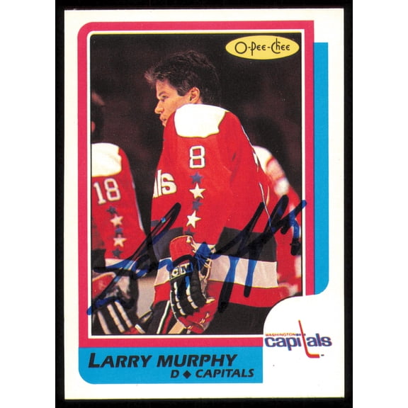 Larry Murphy Autographed 1986-87 O-Pee-Chee Card #185 Washington Capitals SKU #254795
