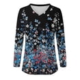 thumbnail image 4 of Womens Tops Plus Size Long Sleeve Blouse Trendy Floral V Neck Tee Casual Spring Summer Tunic Shirts, 4 of 4