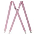 thumbnail image 1 of TOPTIE Men's Solid Suspenders Elastic 3/4 Inch X Back Adjustable Suspenders-Pink, 1 of 7