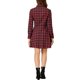 thumbnail image 3 of Vestido de línea A de manga larga con cuello de punto y botones de cuadros para mujer INSPIRE CHIC rojo S, 3 of 6
