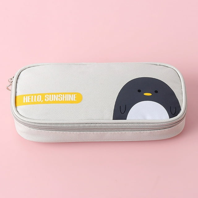 JASKFLY Oxford Cloth Pencil Case Large Capacity Multi Layer Stationery Storage Box with Oxford Cloth, Light Blue