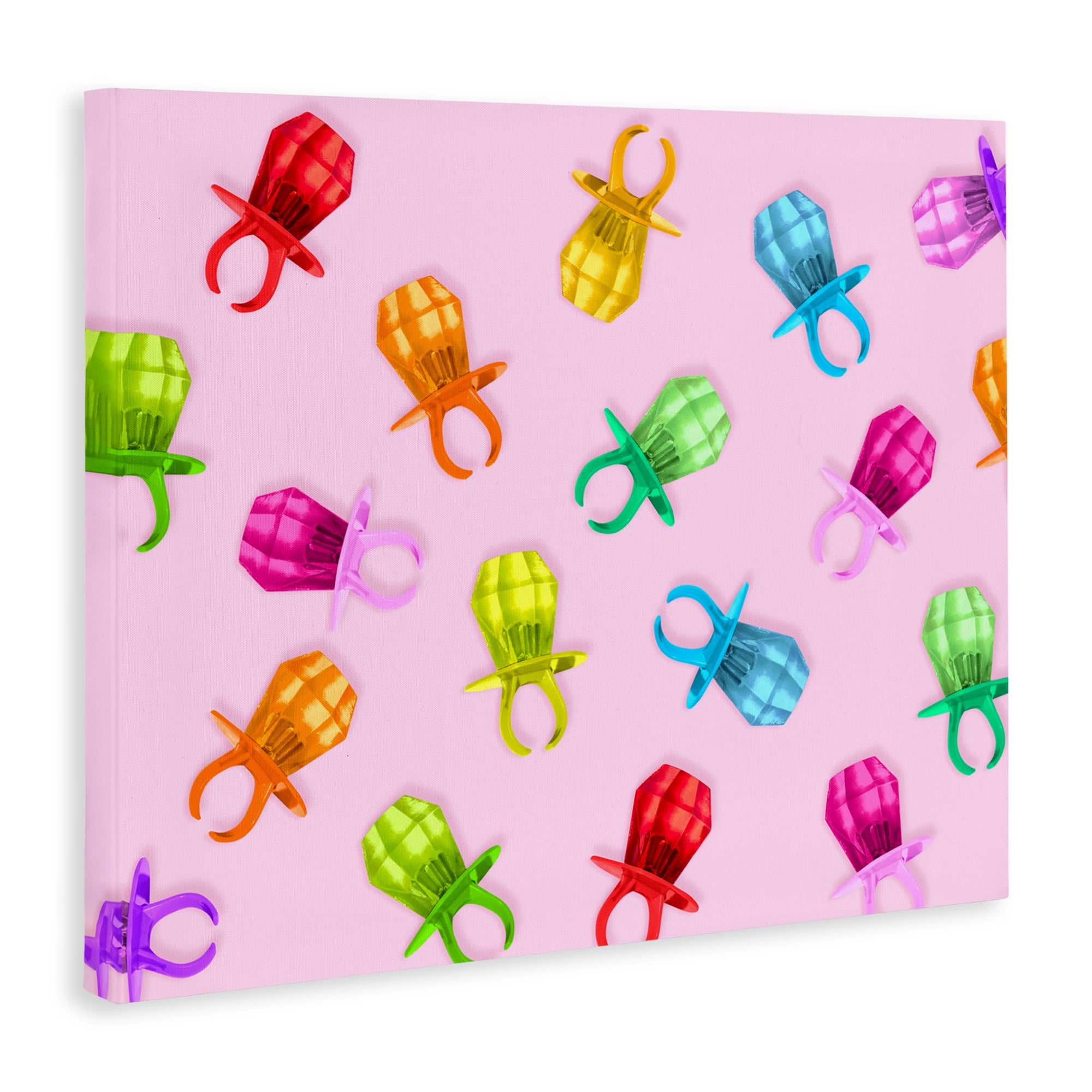 Stupell Industries Candy Gem Ring Party Pattern Canvas Wall Art, design by LISH Creative