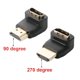 thumbnail image 2 of RV 6 conectores HDMI de ángulo recto, adaptadores HDMI macho a hembra de 90 grados y 270 grados, adaptador HDMI de alta velocidad de ángulo recto, cable HDMI de 90 grados y 270 grados, negro brillar Electrónica, 2 of 4