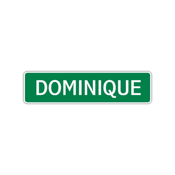 Dominique Boys Children Name Letter Printed Wall Plaque Decoration Label Indoor Outdoor Unique Novelty Aluminum Metal Sign 4"x13.5"