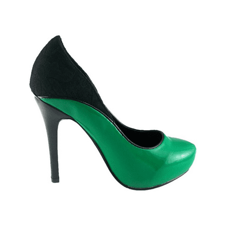 

BP517-DIXIE 5 Heel Close Toe Pump With Lace Backing Shoe