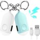 thumbnail image 1 of 2 sirenas de alarma personal Safesound de 130 dB, recargables por USB, con linterna LED., 1 of 5