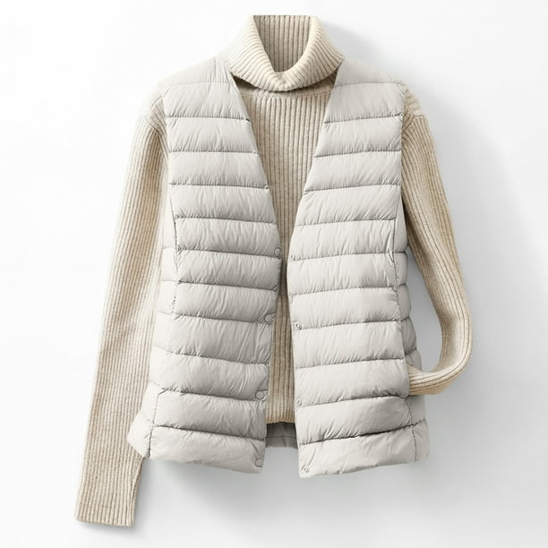 Ailaofu Mid-length Puffer Vest for Women with Lightweight Packable Sleeveless Down Vest for Spring, Fall & Winter