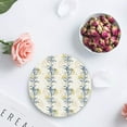 thumbnail image 4 of POGLIP Summer Spring Flower Plant Set of 6 Round Coaster for Drinks, Absorbent Ceramic Stone Coasters Cup Mat with Cork Base for Home Kitchen Room Coffee Table Bar Decor, 4 of 5