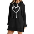 thumbnail image 2 of Womens Fall/Spring Sundress Ruffle Fashion Leisure Printing Pocket Long Sleeve Hooded Hoodie Dress Flowy Elegant Holiday Party Maxi Dress with Pockets, 2 of 4
