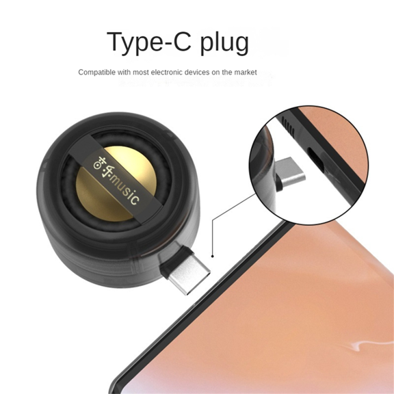New Arrivals Mini Speaker Universal Type-C Sound Box Plug in Phone Clear