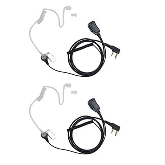 TDYUSG Acoustic Tube Earpiece Walkie Talkie Headset With Mic Ptt for Baofeng UV-5R BF-888S BF-F8HP BF-F9 Kenwood TK-3107 TK-2107 Two Way Radio 2Pack