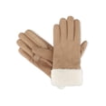 thumbnail image 5 of Isotoner Women's Ultraplush Microsuede Gloves with Sherpa Cuff, Beige, L/XL, 5 of 7