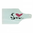 thumbnail image 1 of Love Cutting Board, Hand Drawn Design Happy Valentines Day Calligraphy Art Handwriting Romantic, Tempered Glass Cutting and Serving Board, Wine Bottle Shape, Black Hot Pink White, by Ambesonne, 1 of 1