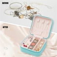 thumbnail image 4 of Plush travel jewelry box manager, small travel jewelry box, portable jewelry box travel mini storage manager portable storage boxTiffany Blue, 4 of 5