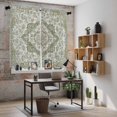 thumbnail image 5 of Sage Green Boho Kitchen Curtains 63 Inch Length, Vintage Abstract Ethnic Tribe Tiers Curtains for Living Room Berdoom Bathroom, Light Filtering Drapes Rod Pocket Window Treatment 2 Panels 42"Wx63"L, 5 of 8