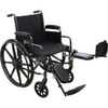 Roscoe Medical Steel K3-Lite Wheelchair, 16" Seat with Elevating Legrests, Black, 300 lb Capacity