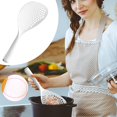 thumbnail image 2 of MOQIN Plastic Kitchen Cooking Skimmers, Strainer Scoop Colander Slotted Pasta Spoon Plastic Skimmer Spoon with Handle Food Drain Shovel for Kitchen Cooking, White and Orange, 2 of 9