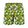 thumbnail image 6 of UVEASISHA Mens St. Patrick's Day Beach Shorts Lucky Clover Printed Surfing Board Shorts Drawstring Waist Casual Big and Tall Swim Trunks with Pockets Green L, 6 of 6
