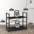 thumbnail image 3 of PRZL 2 Tier Small Bookshelf, Bookcase Shelf Storage Organizer for Living Room, 24 Inch Width Free Standing Shelf, Industrial Book Shelves for Home Office, Black Vintage Shelves & Metal Frame, 3 of 12