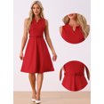 thumbnail image 2 of DARING DIVA Women's Belted Waist V Neck Sleeveless Work Dresses XL Red, 2 of 6
