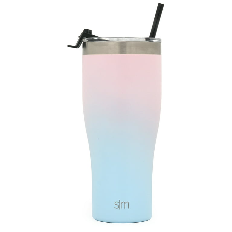 Simple Modern 32oz Slim Cruiser Tumbler with Straw & Closing Lid Travel Mug  - Gift Double Wall Vacuum Insulated - 18/8 Stainless Steel Water Bottle  Ombre: Sweet Taffy 