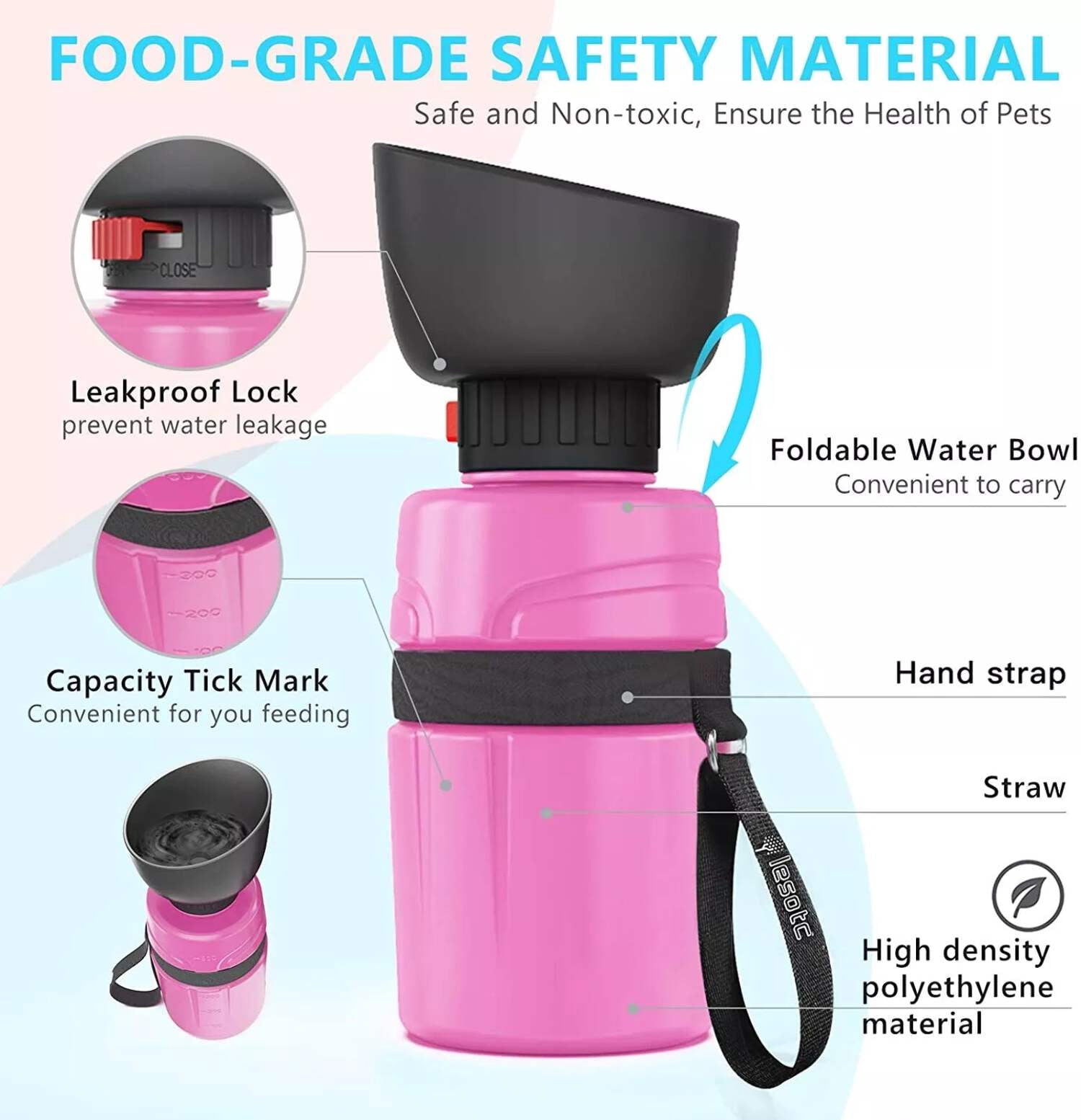 E Y S Ultimate Dog Walking Combo: Eco-Friendly Poop Bags (120 Count), Convenient Waste Bag Carrier  Collapsible Flip-Top Water Bottle Set
